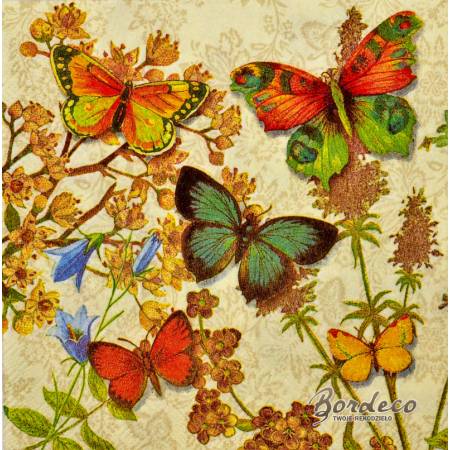 Serwetka decoupage firmy PUNCH STUDIO tropikalne motyle 25x25cm